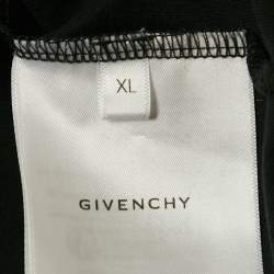 Pre Owned Givenchy Black Monogram Mesh and Jersey Layered T-Shirt XL