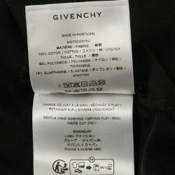Pre Owned Givenchy Black Monogram Mesh and Jersey Layered T-Shirt XL
