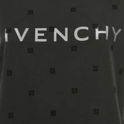 Pre Owned Givenchy Black Monogram Mesh and Jersey Layered T-Shirt XL