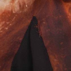 Pre Owned Givenchy Multicolor Satin Faun Art Print "The Bacchante" Midi Skirt M