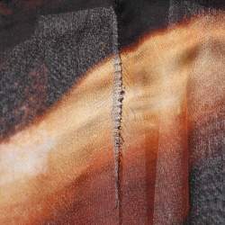 Pre Owned Givenchy Multicolor Satin Faun Art Print "The Bacchante" Midi Skirt M