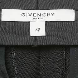 Pre Owned Givenchy Black Velvet Trim Gabardine Shorts L