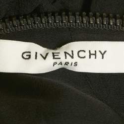 Pre Owned Givenchy Black Frill & Zipper Detail Silk Sheer Maxi Dress L