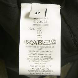 Pre Owned Givenchy Black Frill & Zipper Detail Silk Sheer Maxi Dress L