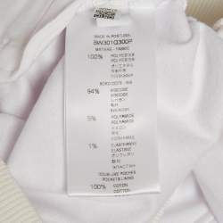 Pre Owned Givenchy White Logo Detail Jersey Zip-Up Jacket S