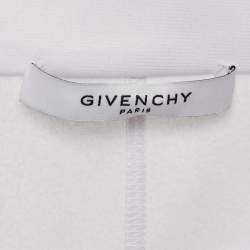Pre Owned Givenchy White Logo Detail Jersey Zip-Up Jacket S