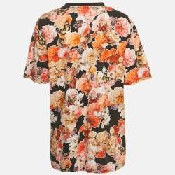 Pre Owned Givenchy Black Floral Print Jersey Crewneck T-Shirt S