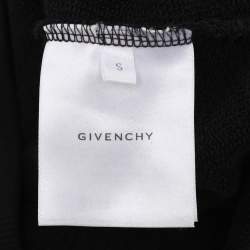 Pre Owned Givenchy Black Knit Logo Print Sweatshirt S