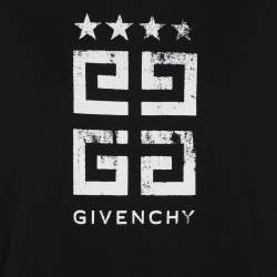Pre Owned Givenchy Black Knit Logo Print Sweatshirt S