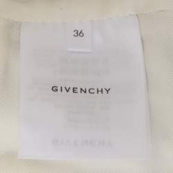 Pre Owned Givenchy Cream Leather Braided Detail Sleeveless Jacket S