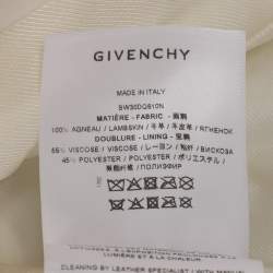 Pre Owned Givenchy Cream Leather Braided Detail Sleeveless Jacket S