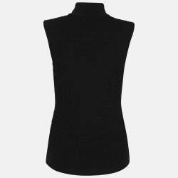 Pre Owned Givenchy Black Stretch Knit Monogram Sleeveless Tops XS