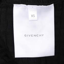 Pre Owned Givenchy Black Stretch Knit Monogram Sleeveless Tops XS