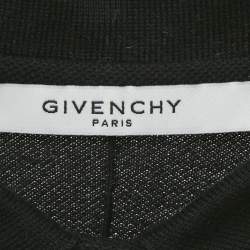 Pre Owned Givenchy Black Stars Applique Pique Polo Dress L