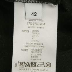 Pre Owned Givenchy Black Stars Applique Pique Polo Dress L