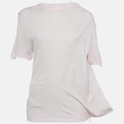 Pre Owned Givenchy Pink Jersey 4G Asymmetrical Top S