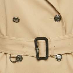 Pre Owned Givenchy Beige Cotton Gabardine Double Breasted Trench Coat S