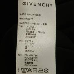 Pre Owned Givenchy Black Sheer Logo Detail Knit Full Sleeve T-Shirt S