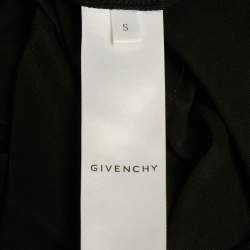 Pre Owned Givenchy Black Sheer Logo Detail Knit Full Sleeve T-Shirt S