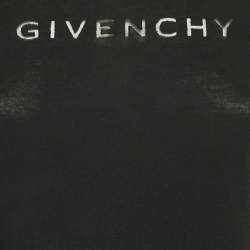 Pre Owned Givenchy Black Sheer Logo Detail Knit Full Sleeve T-Shirt S