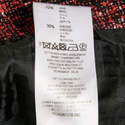 Pre Owned Givenchy Black /Red Tweed Double Breasted Open Front Blazer M