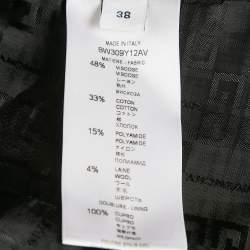 Pre Owned Givenchy Black /Red Tweed Double Breasted Open Front Blazer M