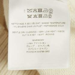 Pre Owned Givenchy Cream Logo Intarsia Wool & Cashmere Cold Shoulder Sweater S