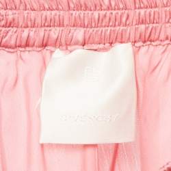 Pre Owned Givenchy Pink Logo Patterned Satin Shorts S