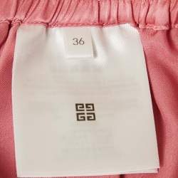 Pre Owned Givenchy Pink Logo Patterned Satin Shorts S