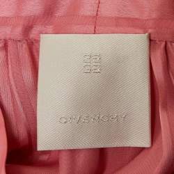 Pre Owned توب جيفنشي حرير ساتان بنمط شعار وردي بأكمام طويلة مقاس صغير (سمول)