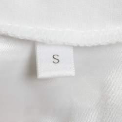 Pre Owned Givenchy White Printed Jersey Crop T-Shirt S