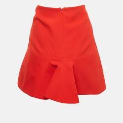 Pre Owned Givenchy Red Wool Mini Skirt M