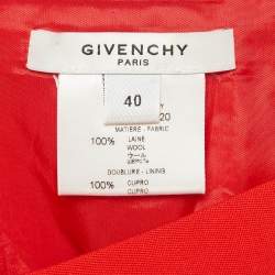 Pre Owned Givenchy Red Wool Mini Skirt M