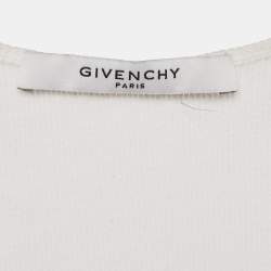 Pre Owned Givenchy White Printed Rib Knit Tank Top S
