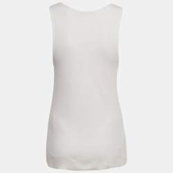 Pre Owned Givenchy White Printed Rib Knit Tank Top S