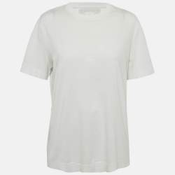Pre Owned Givenchy White Printed Jersey Crewneck T-Shirt M
