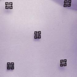 Pre Owned Givenchy Purple Logo Embroidered Stretch Mesh Sheer Bodycon M
