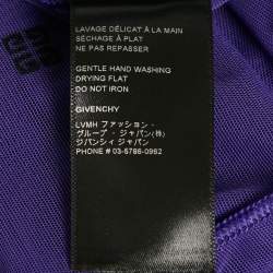 Pre Owned Givenchy Purple Logo Embroidered Stretch Mesh Sheer Bodycon M