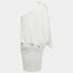 Pre Owned Givenchy White Jersey One Shoulder Short Dress M