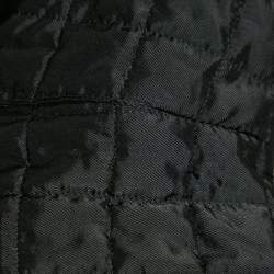 Pre Owned Givenchy Black Rib Knit and Leather Crop Jacket M