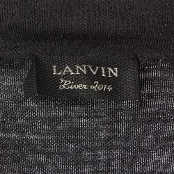 Pre Owned Givenchy Charcoal Grey Knit Front Knot Maxi Dress S