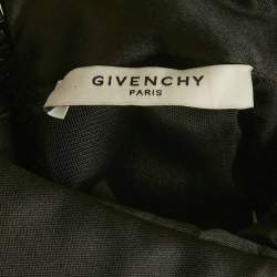 Pre Owned Givenchy Yellow Panther Print Satin Tulle Trim Short Dress S