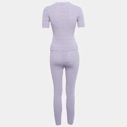 مملوكة مسبقًا طقم جوجر ٣ قطع جيفنشي شعار ٤ جي محبوك بنفسجي فاتح صغير جدًا/صغير