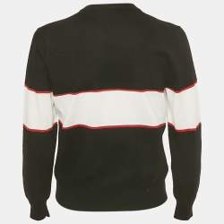 مملوكة مسبقًا Givenchy Black Logo Intarsia Wool Jumper XL