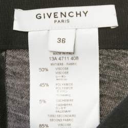 Pre Owned تنورة جيفنشي تريكو سوداء بكشكش ميدي مقاس صغير (سمول)