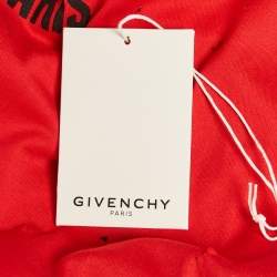مملوكة مسبقًا Givenchy Red Distressed Cotton Half Sleeve T-Shirt M