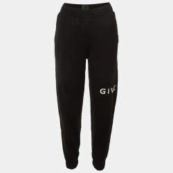 مملوكة مسبقًا Givenchy Black Logo Print Cotton Joggers  XS 