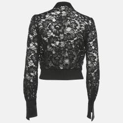 Pre Owned Givenchy Black Lace and Satin Sheer Jacket M