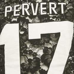 مملوكة مسبقًا Givenchy Black Sheer Lace Jersey T-Shirt M