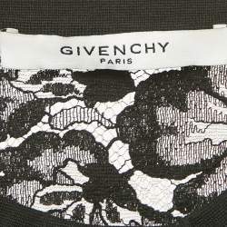 مملوكة مسبقًا Givenchy Black Sheer Lace Jersey T-Shirt M